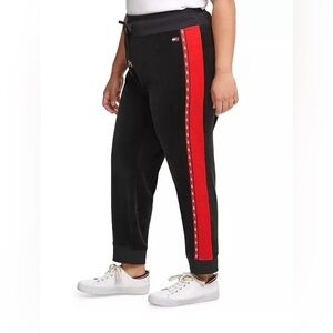Tommy Hilfiger Sport Colorblocked Velour Jogger Pants With Micro-Tape Trim 2X